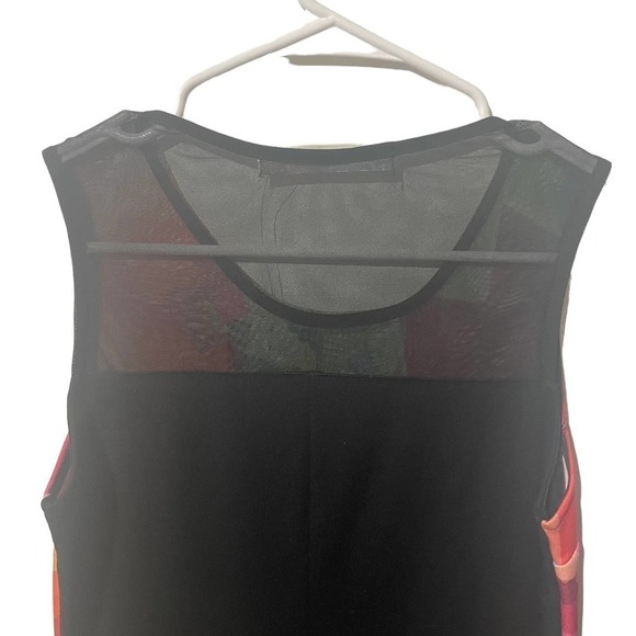 DESIGUAL Margaret Abstract Geometric Colorful Sleeveless Dress w/Mesh Neckline - Picture 10 of 12